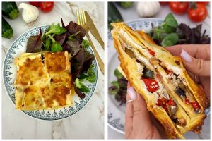 pockets lasagnes aux légumes d'été, courgettes, aubergine, poivron